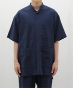 Y POSTELEGANT / |XeKg Cotton Linen Stripe S/S Shirt W[iX^_[h Vc^uEX lCr[ L