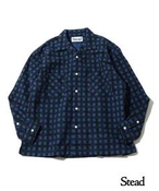 Y yJ.S.Homestead / SteadzBLUR CHECK OPEN SHIRT W[iX^_[h Vc^uEX lCr[ M