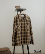 Y s\tJ.S.Homestead / Stead OMBRE OPEN SHIRT W[iX^_[h Vc^uEX ubN A L