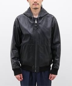 Y ySchott / VbgzLEATHER FULLZIP PARKA GfBtBX U[WPbg ubN L