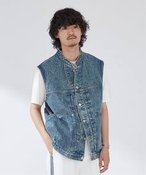 Y DENIM DAMAGE OVER VEST x[Z[XgbN xXg u[ t[