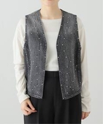 fB[X 51/2 STUDS DENIM VEST XsbNXp W ubN t[