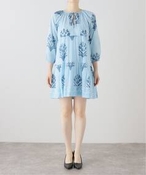 fB[X SZ Blockprints Priya Dress in Classic Blue s[X SS24-PD-PALSTP CGi u[ A t[