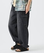 Y sǉtEASY CARGO DENIM PANTS x[Z[XgbN J[Spc ubN M