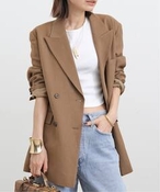 fB[X CANGIOLI Boxy Jacket Apg ̑WPbgEX[c uE t[