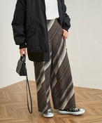 fB[X yDELIY/f[zWOOL LINEN STRIPE WIDE PANTS t[[N ̑pc uEx[X M