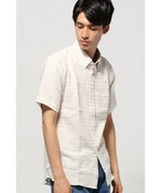 Y APOLIS / A|X: Linen Stripe S/S ButtonDown / Vc W[iX^_[h Vc^uEX zCg A S