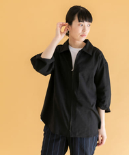 UNIFY Silk Linen Half-Sleeve Zip Shirts