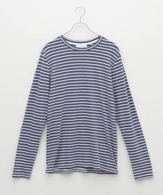 Y SAVE KHAKI UNITED L/S ORGANIC COTTON HEMP STRIPE CREW W[iX^_[h TVc^Jbg\[ lCr[ L JOURNAL STANDARD