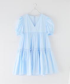 fB[X yNINA RICCI/ji b`zS/S BABYDOLL POPLON DRESS Vcs[X CGi u[ A 36 IENA