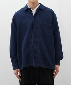 Y TATAMAS(^^}X) Indigo dobby shirt GfBtBX Vc^uEX u[ M EDIFICE