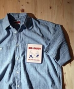 メンズ BIG DADDY シャンブレーシャツ ベーセーストック ブルー M